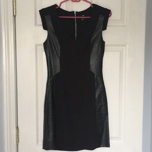 Black Leather Fitted Dress